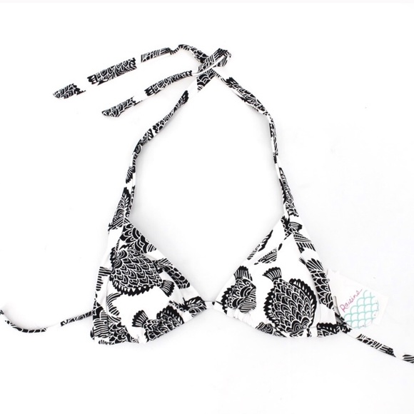 Raisins Fish Printed Triangle Bikini Top - Picture 2 of 6